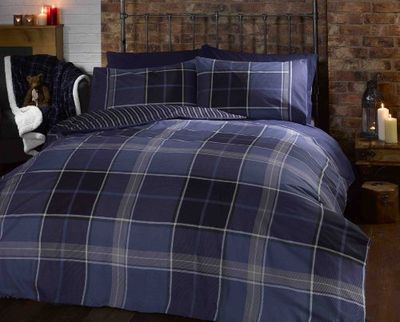 Rapport Argyle Capa de edredão para cama de casal, azul, duplo