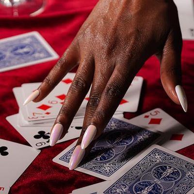 What Happens in Vegas - CHAMPAGNE | Press on Nails Long and Extra Long Coffin Style, Colorful Patterns False Nails for Daily Wear, Festival, and Holiday Nails