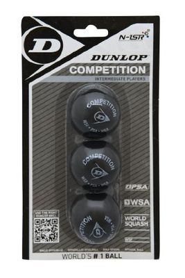 Dunlop Comp 3Bbl Squash, unissexo, 3 bolas