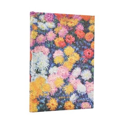 Paperblanks | 2026 Les Chrysanthèmes de Monet | Les Chrysanthèmes de Monet | 13 mois | Midi | Horizontal | Fermeture Élastique | 160 Pg | 100 GSM