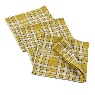 Douceur d'Intérieur, 3 Napkins (45 x 45 cm) Traditio Yellow, Woven Cotton