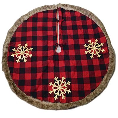 6165030000VACCHETTIBase albero tessuto con fiocchi tartan rosso