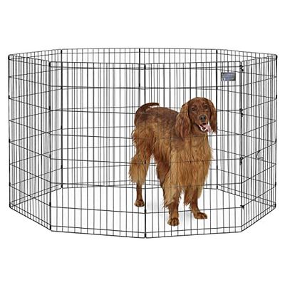 MidWest Homes for Pets modelo 550-42 Parque o corralito para perros sin puerta, 60,96 x 106,68 cm, con revestimiento en negro