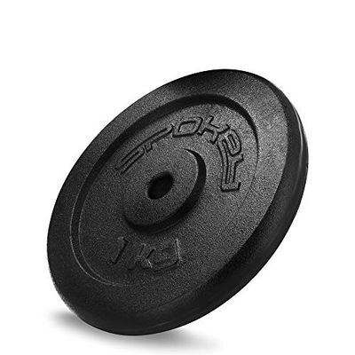 SPOKEY Sinis Hantelscheiben aus massivem Eisengussgewichte | Bohrung 29 m, passt für alle Stangen 28 mm | Intensives Workout für Einsteiger und Fortgeschrittene, von 0,5 bis 20 kg