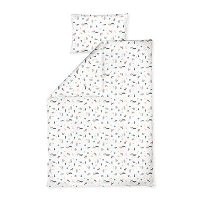 Julius Zöllner Jersey - Ropa de Cama Infantil de 100 x 135 + 40 x 60 cm, Juego de 2 Piezas de Funda nórdica y Funda de Almohada, 100% algodón, con Cremallera, Standard 100 by Oeko-Tex, Little Fox