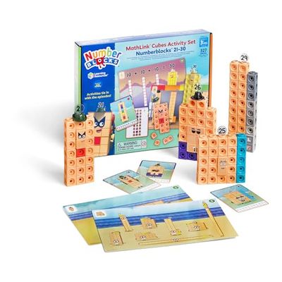 Learning Resources MathLink Cubes Numberblocks 21–30 Set de Actividades, Juguetes para Niños y Niñas de 3 Años, 20 Actividades Relacionadas con la Serie de TV, Juguetes Sensoriales para el Autismo