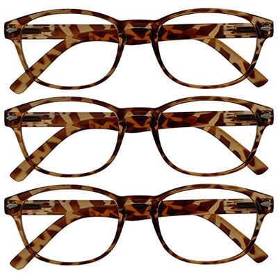 La Société Lunettes De Lecture Marron Écaille Lecteurs Valeur Pack 3 Femmes Hommes RRR76-222 +1,50