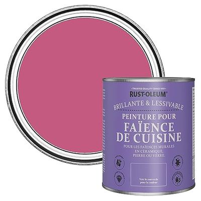 Rust-Oleum Peinture Rose Résistante à l'eau pour Faïence de Cuisine, Finition Brillante - Framboise 750ml