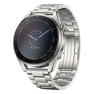 HUAWEI Watch 3 Pro 4G smartwatch, 1,43 inch AMOLED-display, eSIM telefonie, 5 dagen batterijduur, 24/7 SpO2 & hartslagmeting, GPS, 5ATM, roestvrijstalen armband, 46 mm