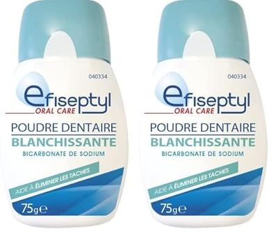 Efiseptyl - Poudre Blanchissante - Bicarbonate De Sodium - Aide à Éliminer Les Tâches - 75 g (Lot de 2)