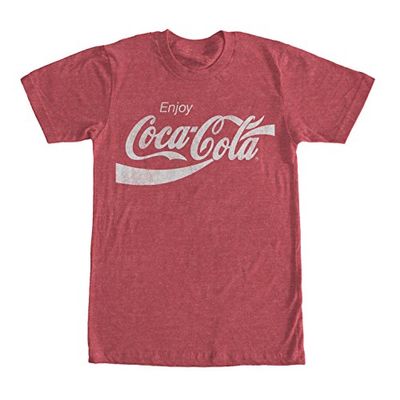Coca-Cola T-shirt voor heren jaren tachtig cola met korte mouwen, Rood, XL