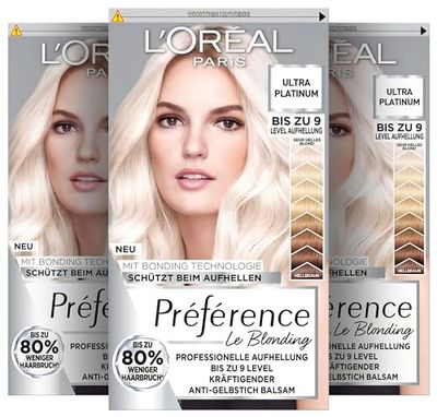 L'Oréal Paris Préférence Ultra Light Platinum Blonde Pack of 3 x 191 g
