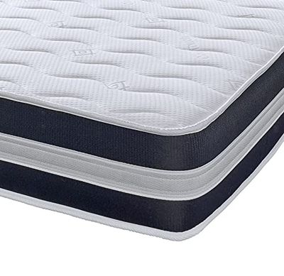 eXtreme comfort ltd The Memory Foam and Spring-Colchón Acolchado 3D Airflow Deep Comfort de 9 Profundidad (2 pies 6 Pulgadas, tamaño, Espuma con Memoria, Negro/Blanco, 0,79 m Individual pequeña