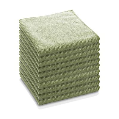 E-Cloth Pano de microfibra de uso geral, pano de limpeza multiusos para superfícies de casa, lavável e reutilizável, promessa de 100 lavagens, verde, embalagem de 10