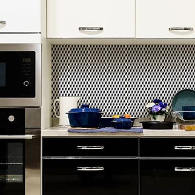 Ambiance Muursticker, zelfklevend, voor keuken, badkamer, 24 stickers, geometrische cementtegels, Jalia, 24 stickers, 10 x 10 cm