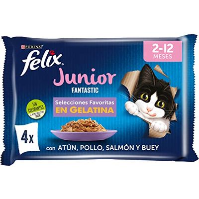 PURINA FELIX Fantastic Junior, Marrone, 4.08 kg (Paquete de 1) Uomo