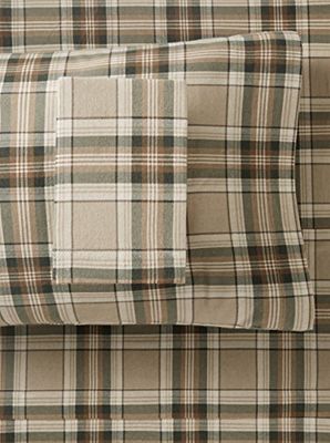 Eddie Bauer Warm Breathable Cotton Flannel Bedding with Deep Pockets, Brushed for Extra Softness, Cozy Home Decor, Oeko-Tex Certified, Edgewood Plaid, Twin
