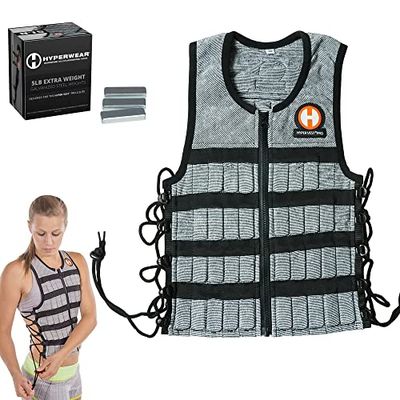 HYPERWEAR Hyper Vest PRO viktväst herr och viktväst dam, performance stretch Wicking tyg, tunn justerbar viktväst, förladdad med de minsta stålvikter för viktvästar