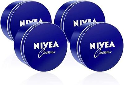 NIVEA Creme em embalagem de 4 (4 x 250 ml), creme hidratante corporal, creme facial para toda a família, creme universal para uma pele macia e hidratada, creme multiusos