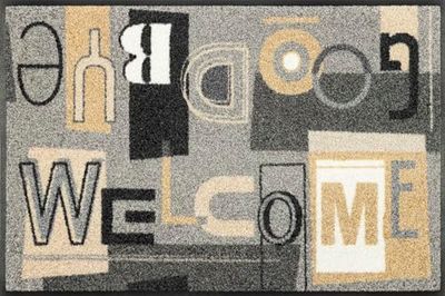 Wash+Dry Alfombra Welcome Goodbye 50x75cm, Adecuada para Interiores y Exteriores, Lavable