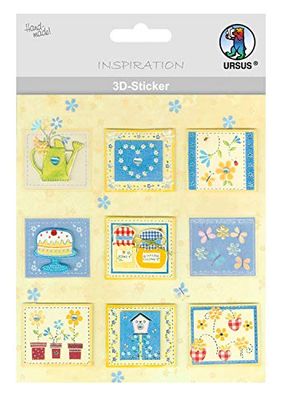 Ursus 56420002 3D Sticker Everyday Consisting of Multiple Levels High-Quality Materials Self-Adhesive for Embellishing Greeting Cards, Scrapbooking and Other Crafts One Size