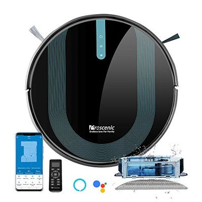 proscenic 850T Robot Aspirapolvere e Lavelli, Robot Aspirapolvere 3000Pa, Versione Nuova, Potente per Animali Domestici, Navigazione Intelligente, Serbatoio Misto 2 in 1, Controllo da Siri, App, Alexa