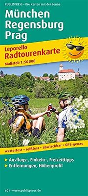 München - Regensburg - Prag: Leporello Radtourenkarte mit Ausflugszielen, Einkehr- & Freizeittipps, wetterfest, reißfest, abwischbar, GPS-genau. 1:50000