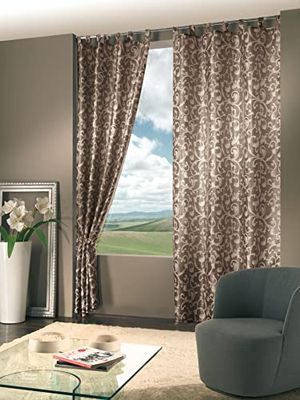 Home Collection mon114 Monaco Jacquard Curtain 290x140x290 cm taupe