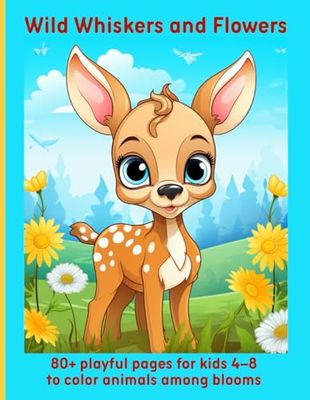 Wild Whiskers and Flowers: 80+ playful pages for kids 4–8 to color animals among blooms