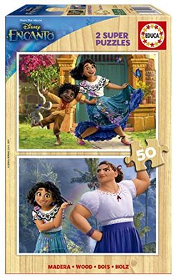 Educa - Encanto, Disney. 2 Puzzles de Madera con 50 Piezas Cada uno, a Partir de 4 años. 2 Puzzles Infantil de Madera Ecológica de Encanto compuestos por 50 Piezas Cada uno. Eco Friendly (19198)