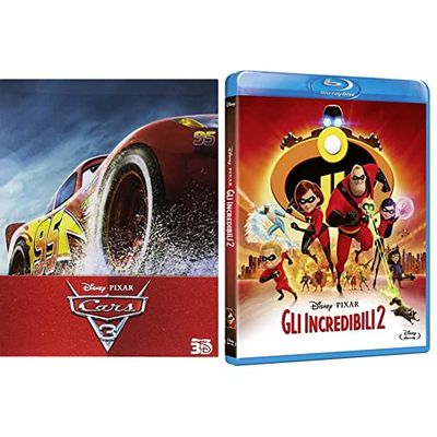 Cars 3 (Steelbook) (1 Blu-Ray 3D + 2 Blu-Ray);Cars 3 & Gli Incredibili 2 ( Blu Ray)