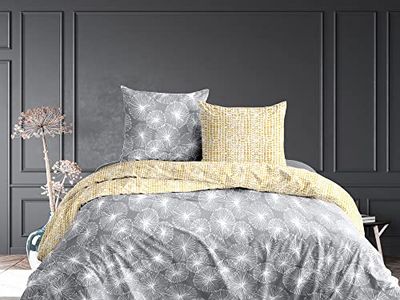 CALITEX 3-częściowy zestaw pościeli, 240 x 220 cm, 100% bawełna, szary, 240 x 220 cm