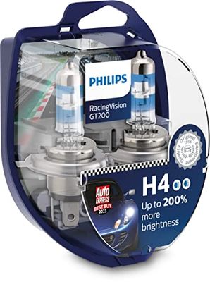 Philips RacingVision GT200 H4 lampadina fari auto +200%, set de 2