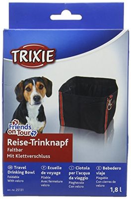Trixie ciotola da viaggio, 1.8 l, colore: Nero, confezione da 4