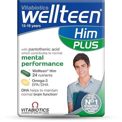 Vitabiotics Wellteen Him Plus Tablets/Capsules, 56 Count (Pack of 1)