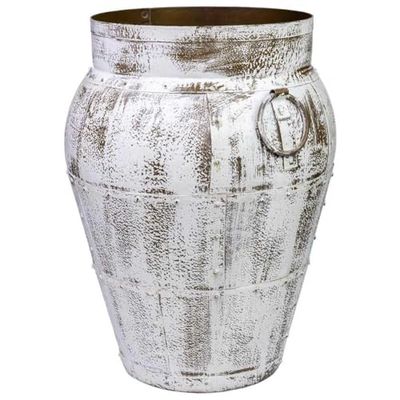 Alexandra House Living Jarrón Blanco Madera de Mango 45 x 60 x 45 cm