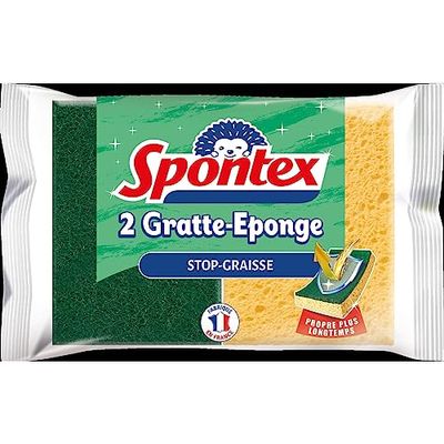Spontex Grease Stopper Sponge, Pack of 2 Sponges