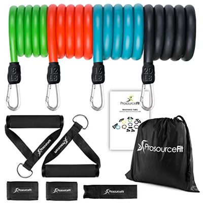 ProsourceFit Tube Resistance Bands Sets Juego de Bandas de Resistencia para Ejercicios, Unisex-Adult, Assorted, 11.75" L x 4" W x 14" H