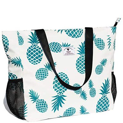 Grand Sac de Plage résistant à l'eau léger 20 Pouces pour Femme Oversize Sac fourre-Tout pour Salle de Sport, Plage, Voyage, Piscine, Yoga, infirmière
