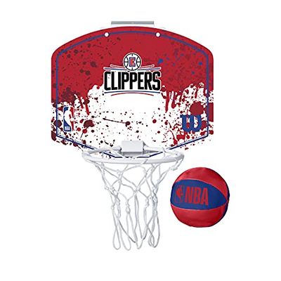 Wilson Minicanestro da Basket NBA TEAM MINI HOOP, Plastica, Bianco/Rosso (Los Angeles Clippers)
