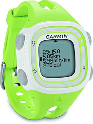 Garmin Lauf-Uhr Forerunner 10 Relógio GPS produto refurbish, branco e verde, tamanho único