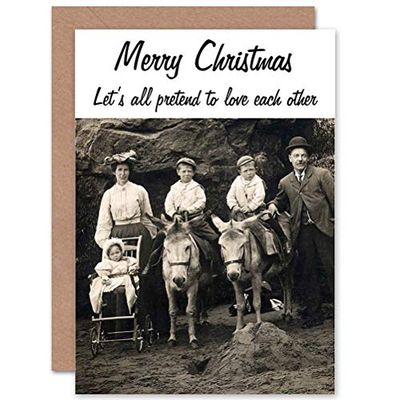 Wee Blue Coo CARD CHRISTMAS XMAS MERRY DONKEY FAMILY FUN PRESENT GIFT