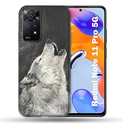 Cokitec Carcasa para Xiaomi Redmi Note 11 Pro / 11 Pro 5G Animal Lobo aullido