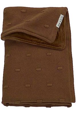 Meyco Baby Knots Velvet Babydeken, gebreide wiegdeken (van 80% katoen en 20% polyester, veelzijdig, eenvoudig onderhoud, ademend, afmetingen: 100 x 150 cm), chocolade