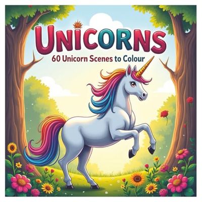 Unicorn colouring book: 60 unicorn delightful scenes to colour, 8.25 x 8.25 inches
