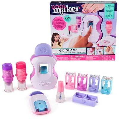 Cool MAKER, GO GLAM Studio nagelkit, stil 200 naglar med 4 mönster, 2 poleringsapplikatorer och nagelmask, konst och hantverk barnleksaker för flickor i åldern 7+
