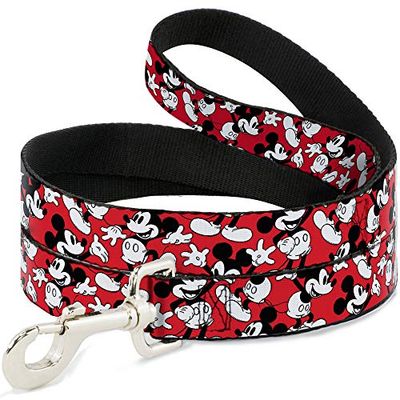 Buckle Down Disney Mickey Mouse Poses Diffuse Laisse pour Chien Rouge/Noir/Blanc 2,5 cm de Large