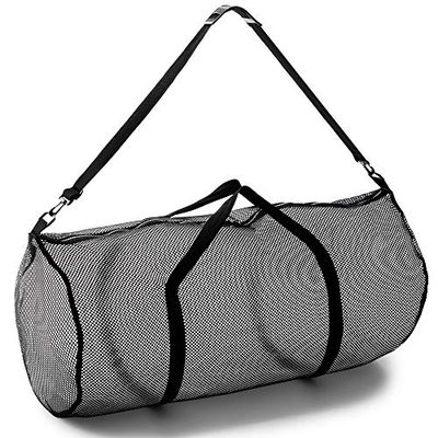 Champion Sports Sac de sport en maille avec fermeture éclair et bandoulière réglable, 38,1 x 91,4 cm, noir – Sac de sport surdimensionné multifonction pour équipement, équipement de sport, buanderie –