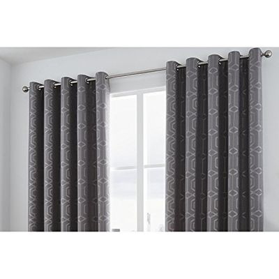 Curtina Camberwell Curtains, 229 x 229cm, Graphite