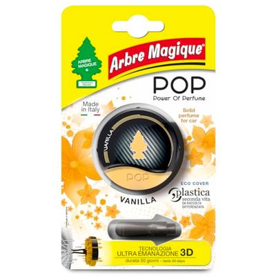 Arbre Magique POP, Profumatore Auto Solido, Fragranza Vaniglia, Profumazione Dolce e Delicata, Durata Fino a 30 Giorni, Design Italiano, Confezione da 1 Pezzo